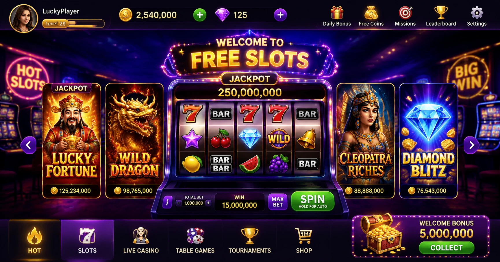 Khám phá thế giới free online slots nj và những trò chơi hấp dẫn