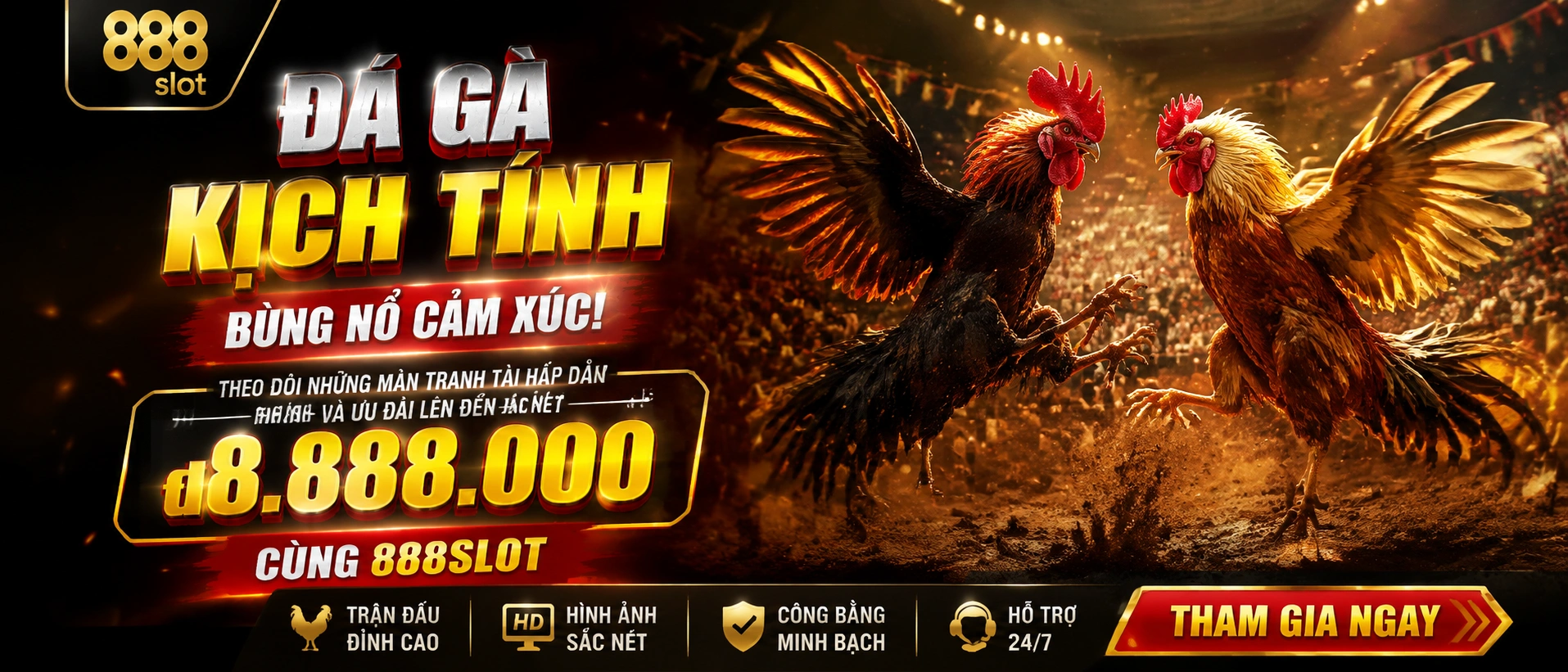 Đá Gà 888slot | Phòng live nhẹ, vào nhanh trên mobile